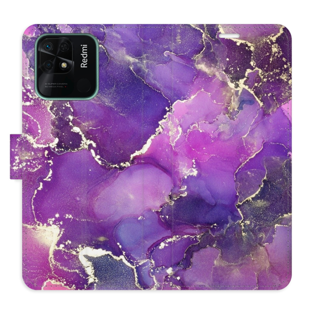 Flipové puzdro iSaprio - Purple Marble - Xiaomi Redmi 10C