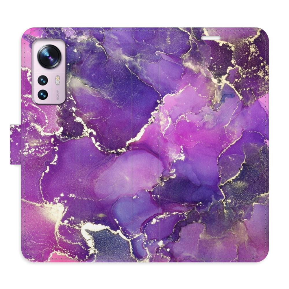 Flipové puzdro iSaprio - Purple Marble - Xiaomi 12 / 12X