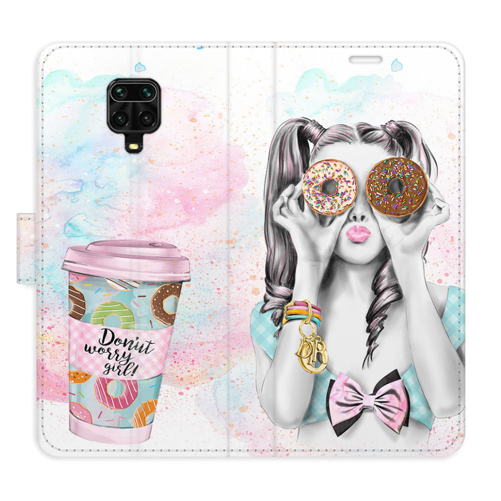 Flipové puzdro iSaprio - Donut Worry Girl - Xiaomi Redmi Note 9 Pro / Note 9S