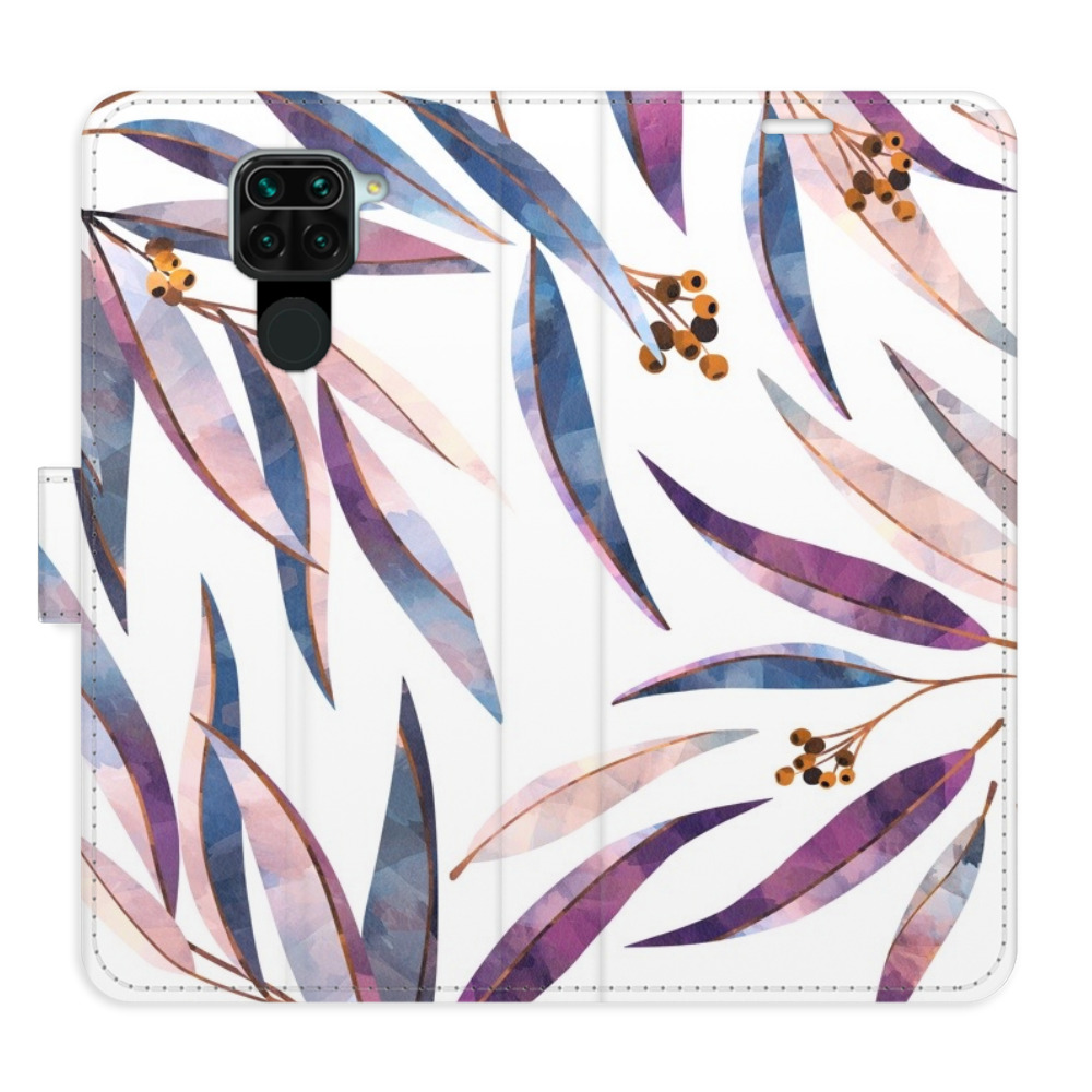 Flipové puzdro iSaprio - Ornamental Leaves - Xiaomi Redmi Note 9
