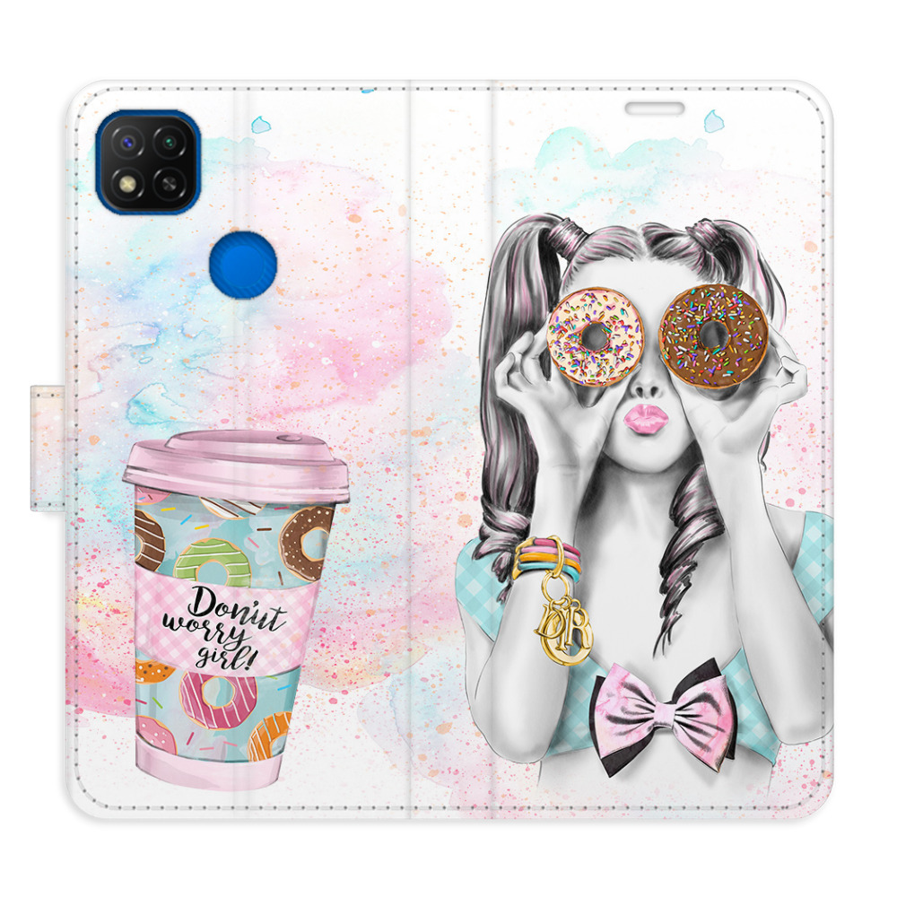 Flipové puzdro iSaprio - Donut Worry Girl - Xiaomi Redmi 9C