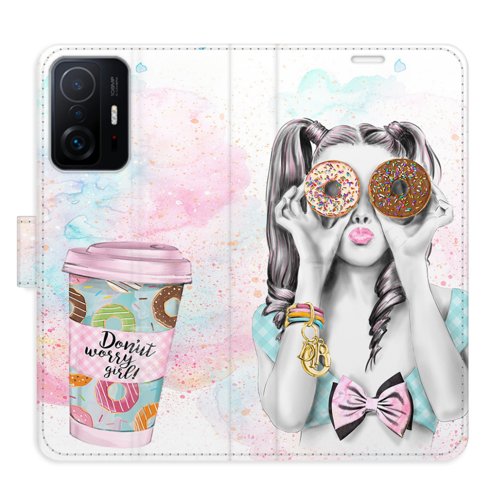 Flipové puzdro iSaprio - Donut Worry Girl - Xiaomi 11T / 11T Pro
