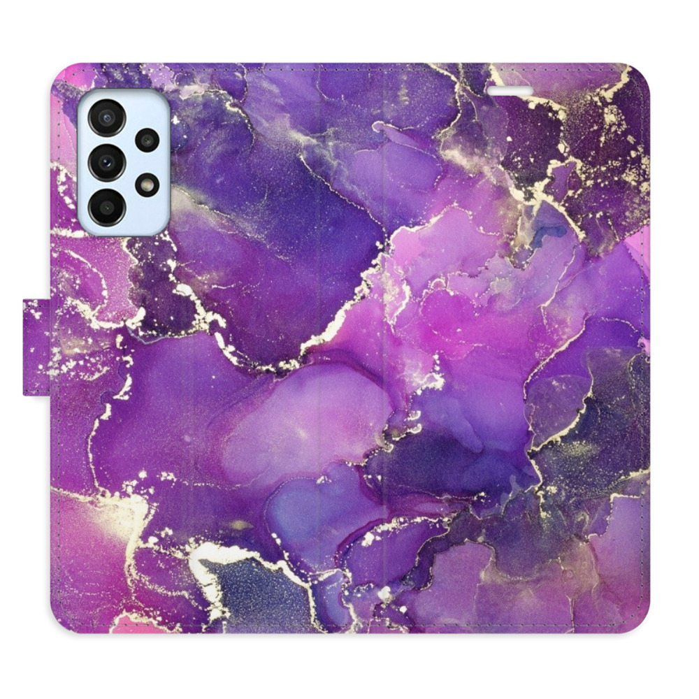 Flipové puzdro iSaprio - Purple Marble - Samsung Galaxy A23 / A23 5G