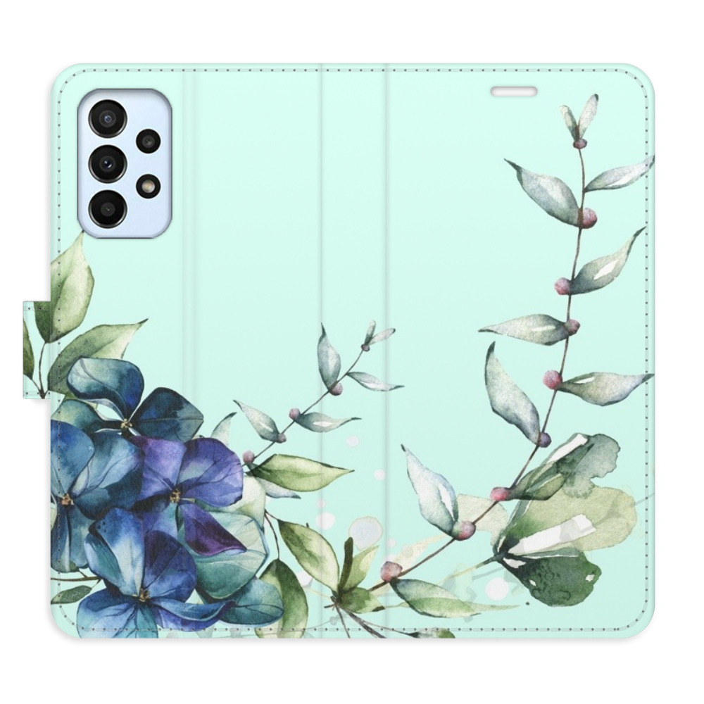 Flipové puzdro iSaprio - Blue Flowers - Samsung Galaxy A23 / A23 5G