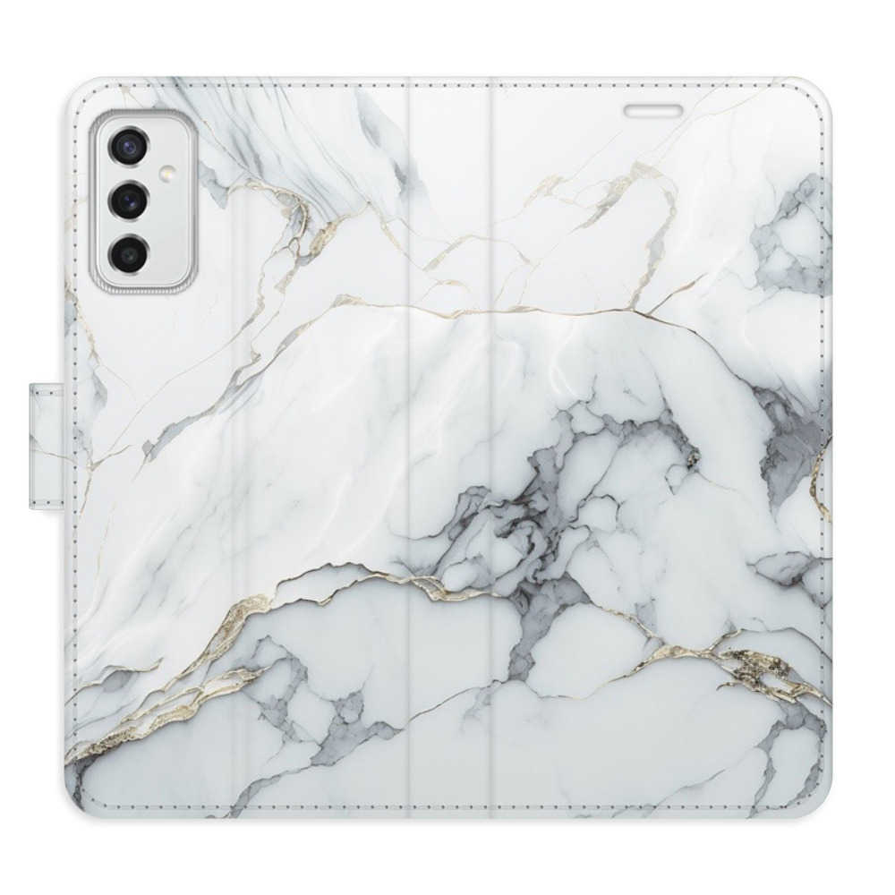 Flipové puzdro iSaprio - SilverMarble 15 - Samsung Galaxy M52 5G