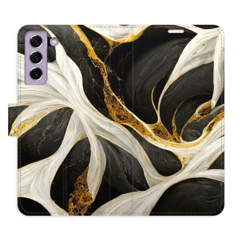 Flipové puzdro iSaprio - BlackGold Marble - Samsung Galaxy S21 FE 5G