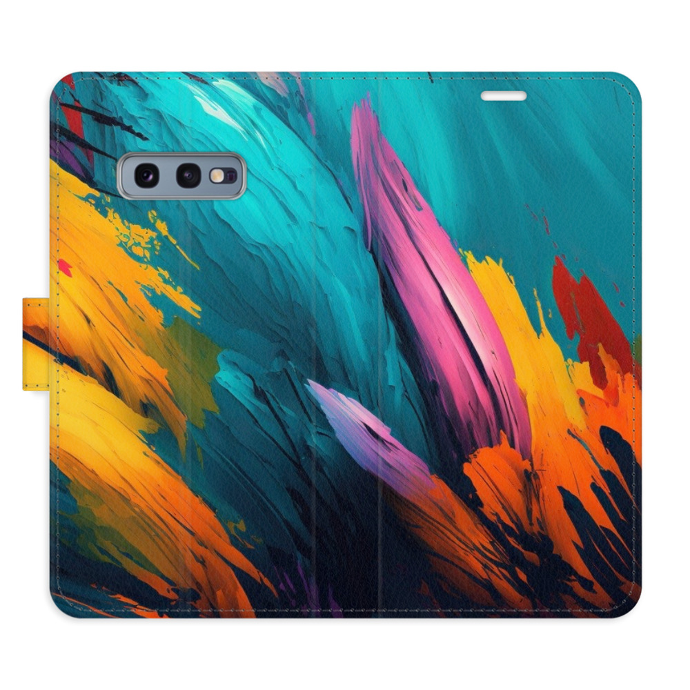 Flipové puzdro iSaprio - Orange Paint 02 - Samsung Galaxy S10e