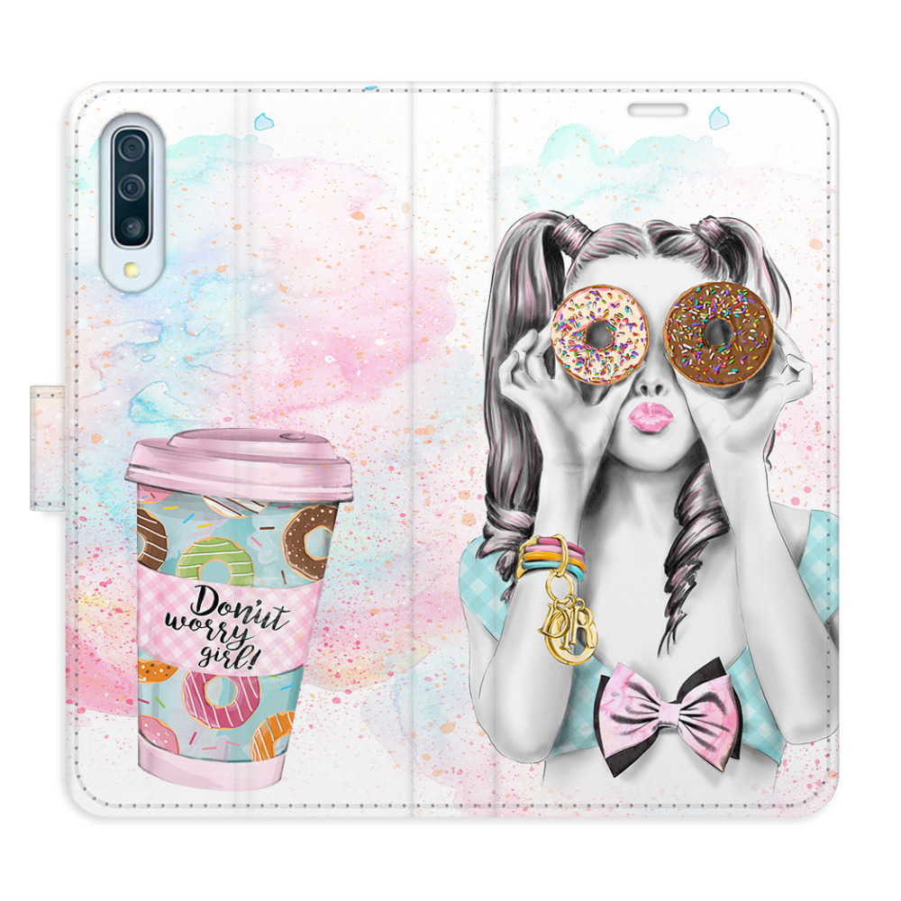 Flipové puzdro iSaprio - Donut Worry Girl - Samsung Galaxy A50