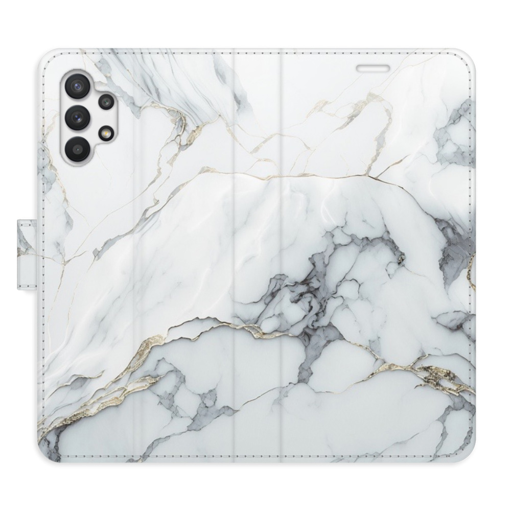 Flipové puzdro iSaprio - SilverMarble 15 - Samsung Galaxy A32