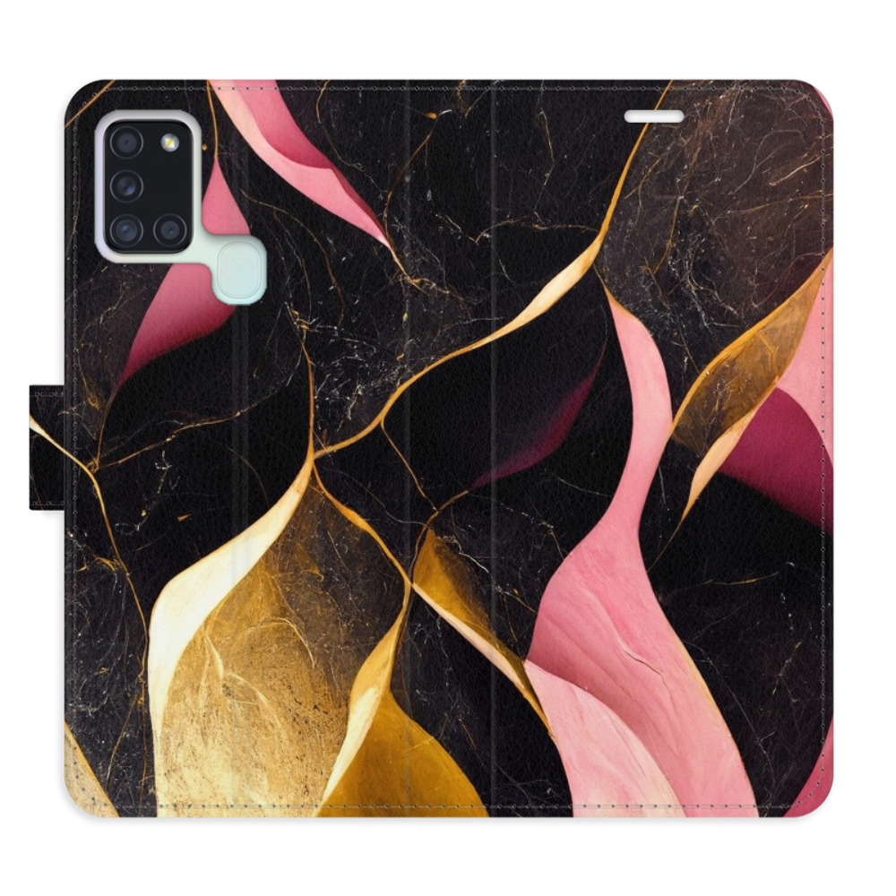 Flipové puzdro iSaprio - Gold Pink Marble 02 - Samsung Galaxy A21s