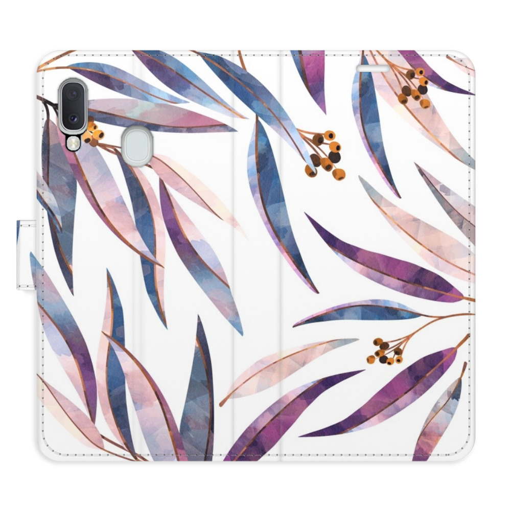 Flipové puzdro iSaprio - Ornamental Leaves - Samsung Galaxy A20e