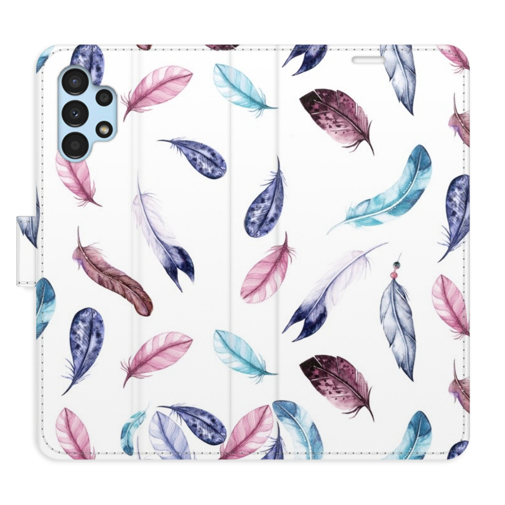 Flipové puzdro iSaprio - Colorful Feathers - Samsung Galaxy A13 / A13 5G
