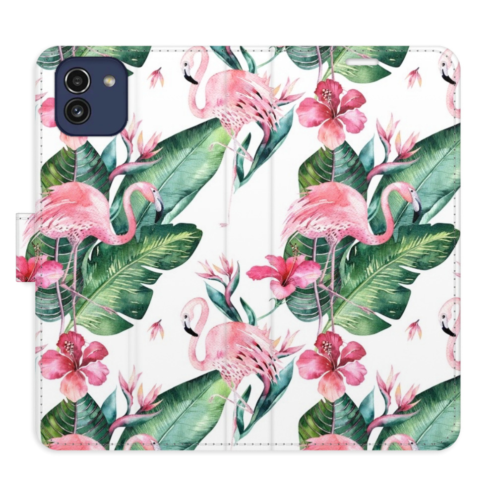 Flipové puzdro iSaprio - Flamingos Pattern - Samsung Galaxy A03