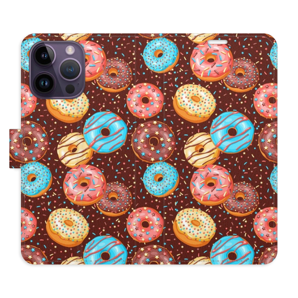 Flipové puzdro iSaprio - Donuts Pattern - iPhone 14 Pro Max
