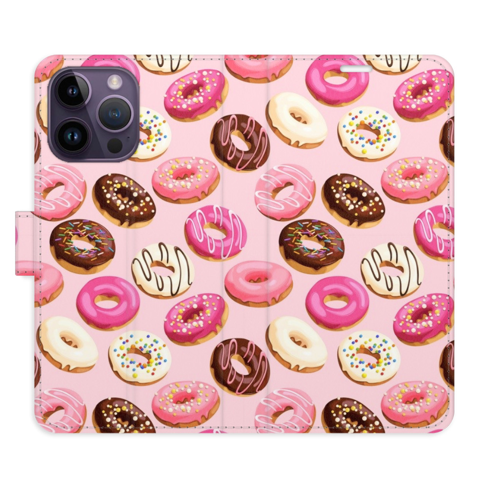 Flipové puzdro iSaprio - Donuts Pattern 03 - iPhone 14 Pro Max