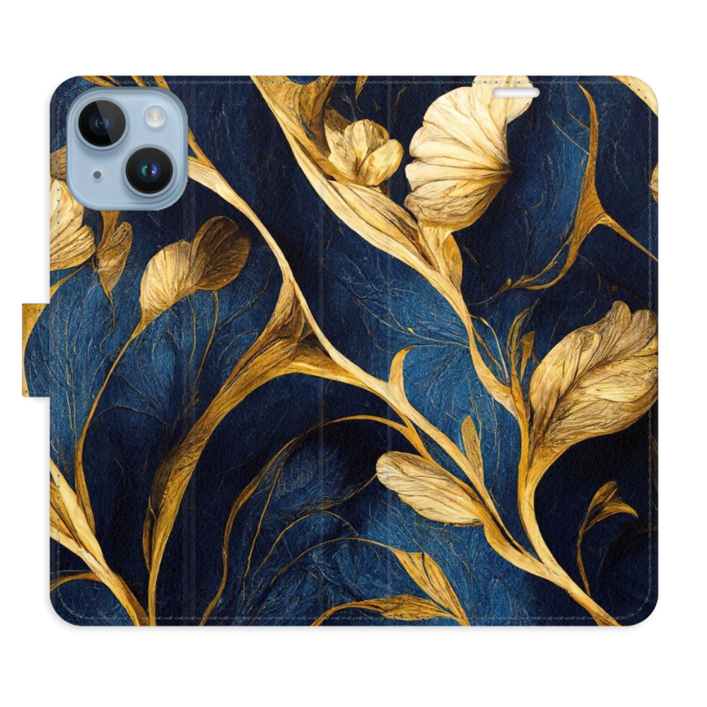 Flipové puzdro iSaprio - GoldBlue - iPhone 14