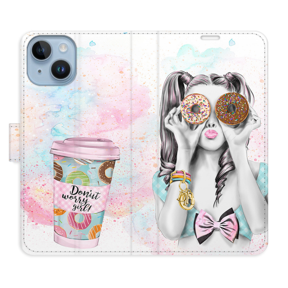 Flipové puzdro iSaprio - Donut Worry Girl - iPhone 14