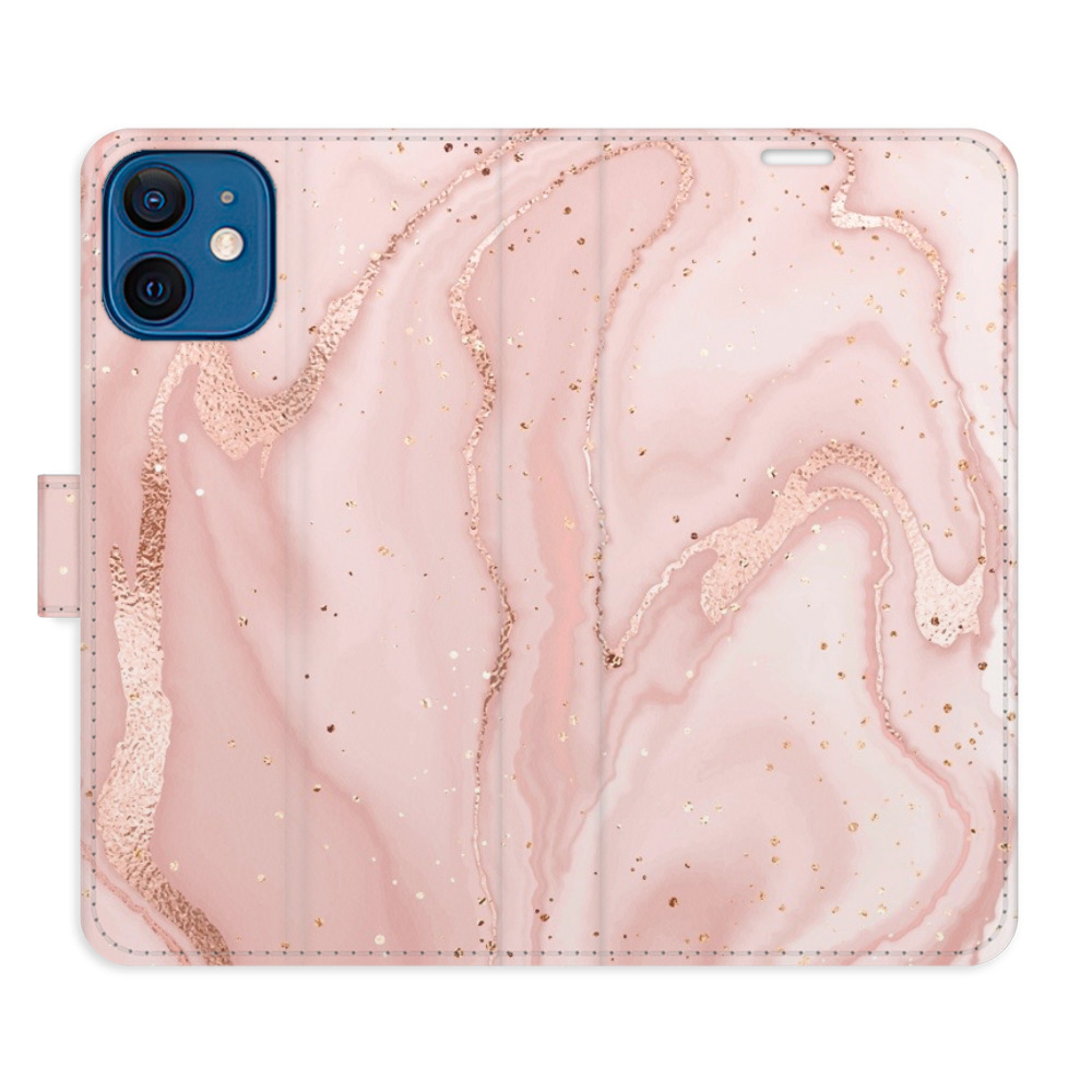 Flipové puzdro iSaprio - RoseGold Marble - iPhone 12 mini