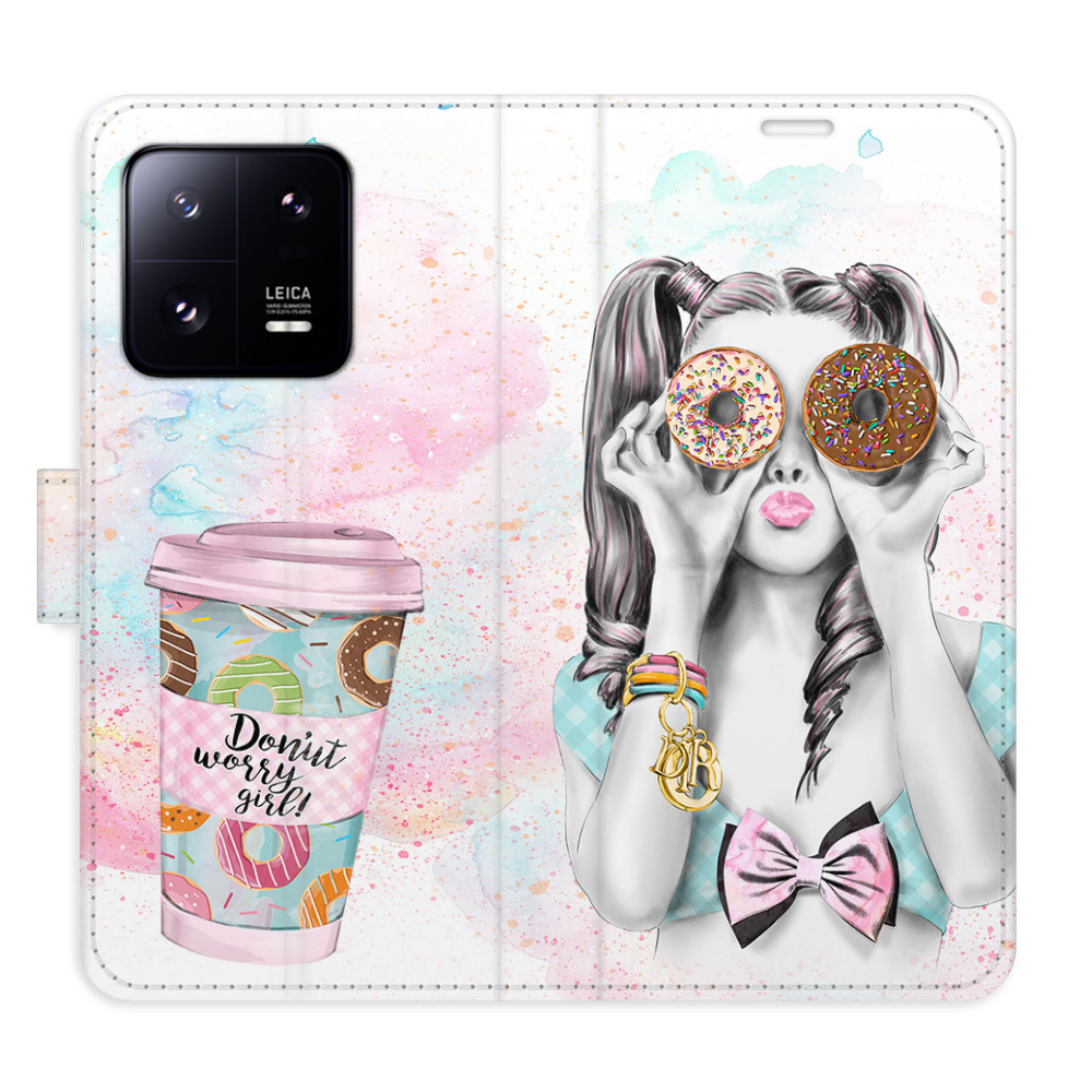 Flipové puzdro iSaprio - Donut Worry Girl - Xiaomi 13 Pro