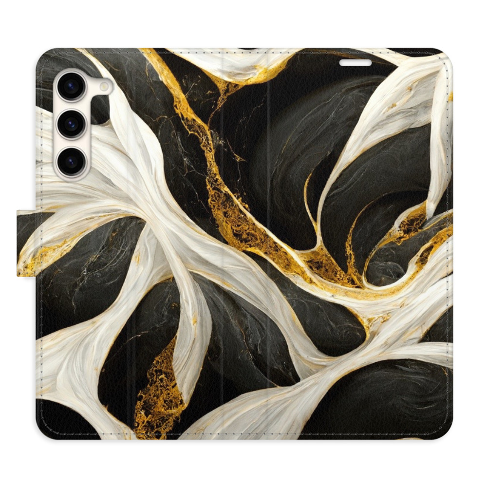 Flipové puzdro iSaprio - BlackGold Marble - Samsung Galaxy S23+ 5G