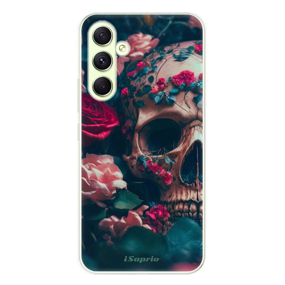 Odolné silikónové puzdro iSaprio - Skull in Roses - Samsung Galaxy A54 5G