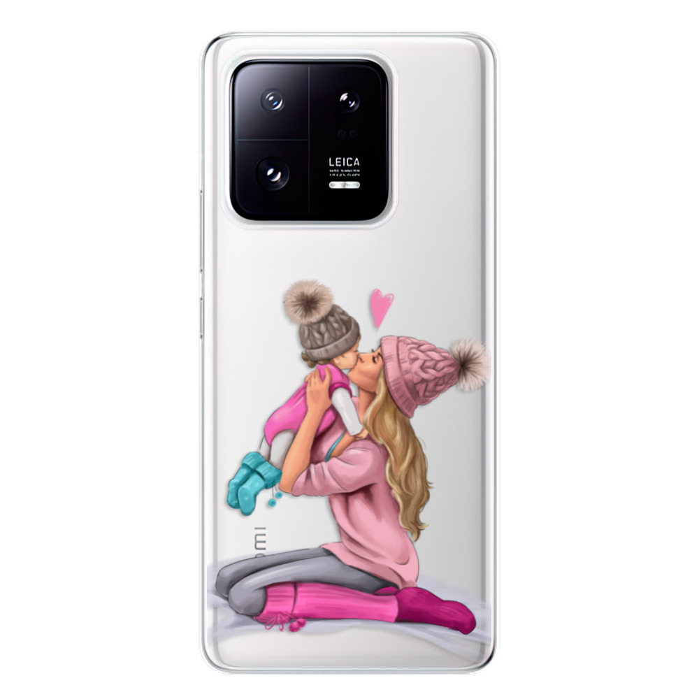 Odolné silikónové puzdro iSaprio - Kissing Mom - Blond and Girl - Xiaomi 13 Pro