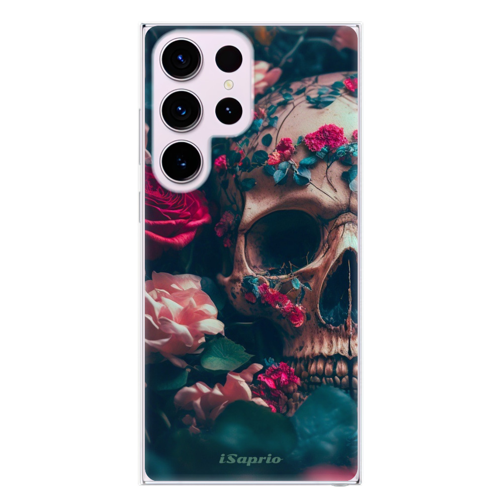 Odolné silikónové puzdro iSaprio - Skull in Roses - Samsung Galaxy S23 Ultra