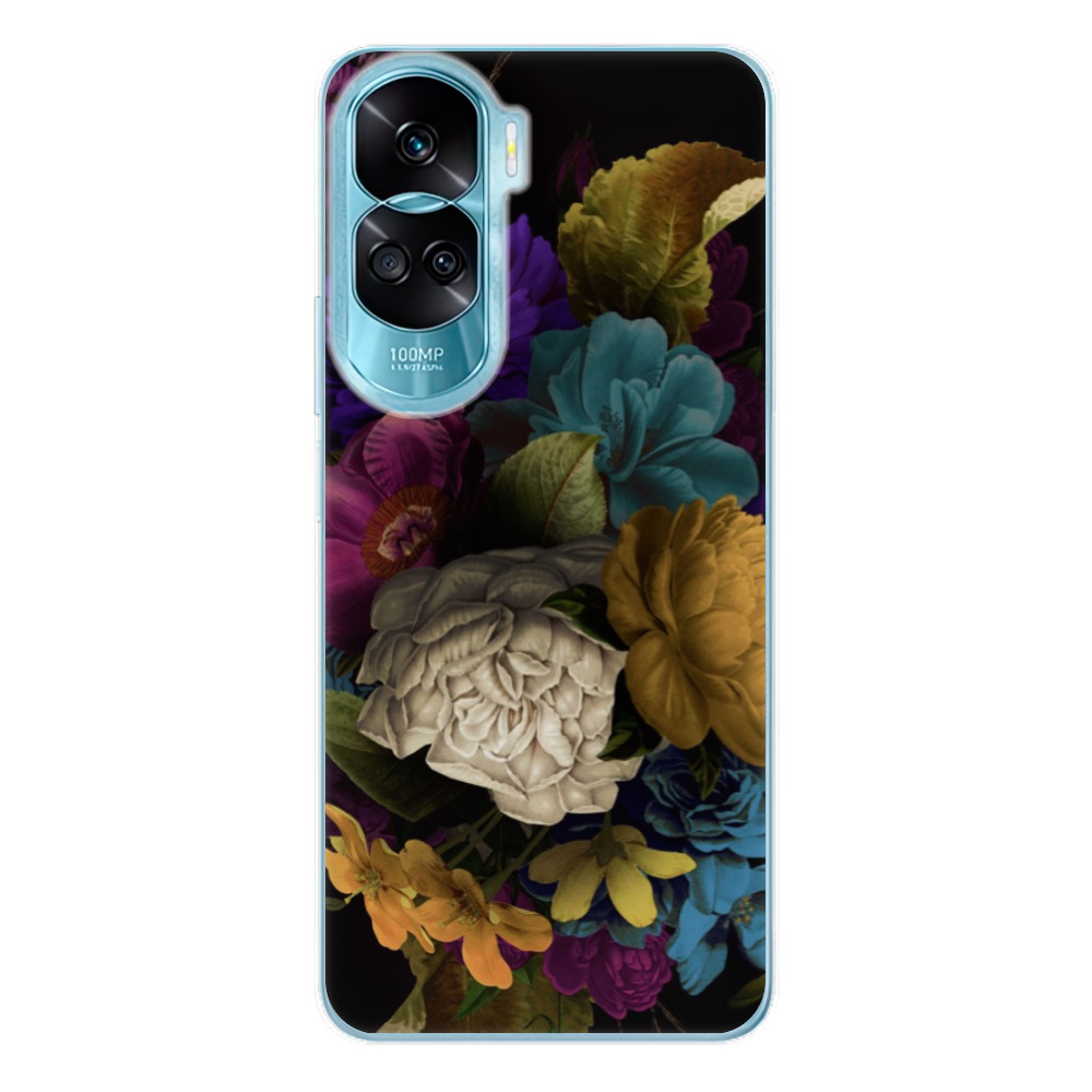 Odolné silikónové puzdro iSaprio - Dark Flowers - Honor 90 Lite 5G