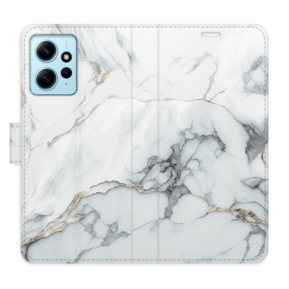 Flipové puzdro iSaprio - SilverMarble 15 - Xiaomi Redmi Note 12 5G