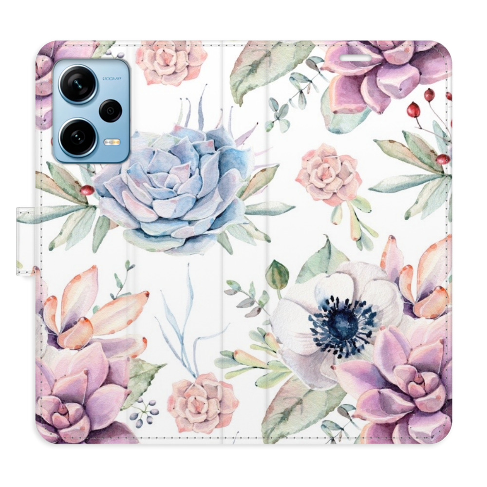 Flipové puzdro iSaprio - Succulents Pattern - Xiaomi Redmi Note 12 Pro+ 5G