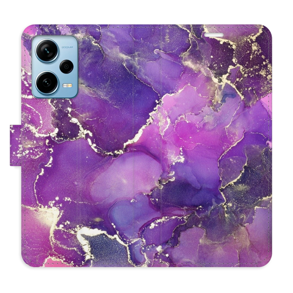 Flipové puzdro iSaprio - Purple Marble - Xiaomi Redmi Note 12 Pro+ 5G