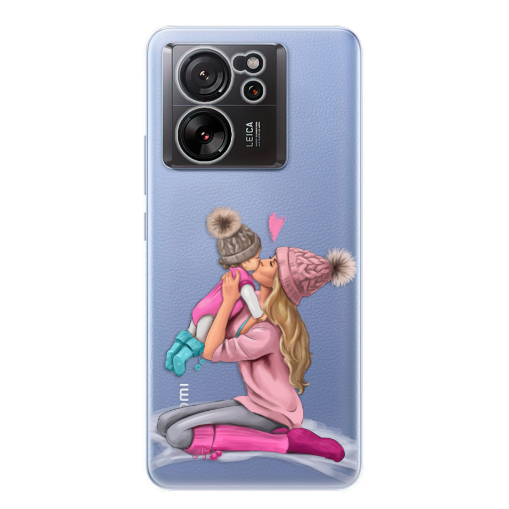 Odolné silikónové puzdro iSaprio - Kissing Mom - Blond and Girl - Xiaomi 13T / 13T Pro