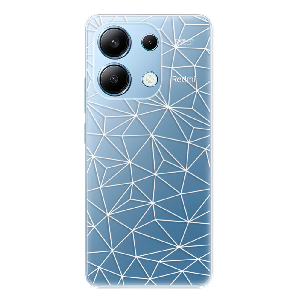 Odolné silikónové puzdro iSaprio - Abstract Triangles 03 - white - Xiaomi Redmi Note 13