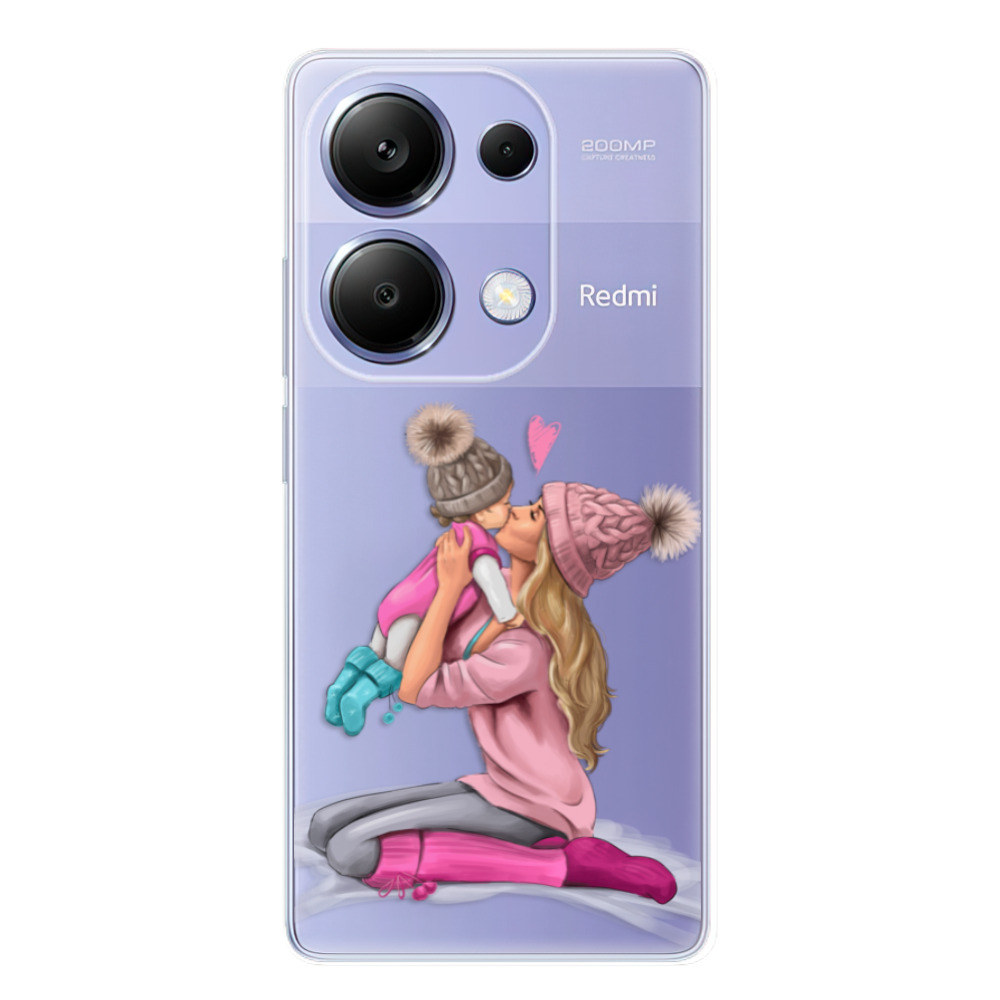 Odolné silikónové puzdro iSaprio - Kissing Mom - Blond and Girl - Xiaomi Redmi Note 13 Pro