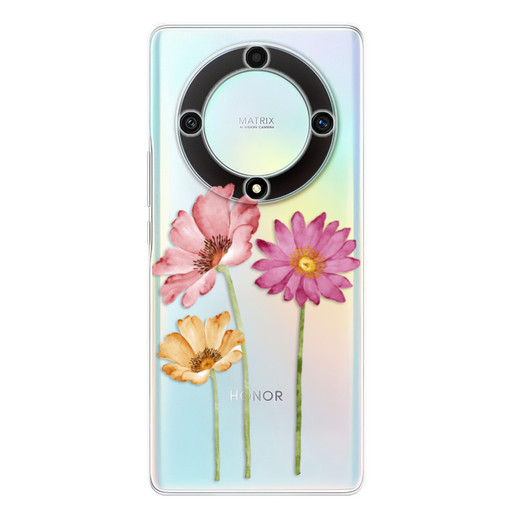 Odolné silikónové puzdro iSaprio - Three Flowers - Honor Magic5 Lite 5G