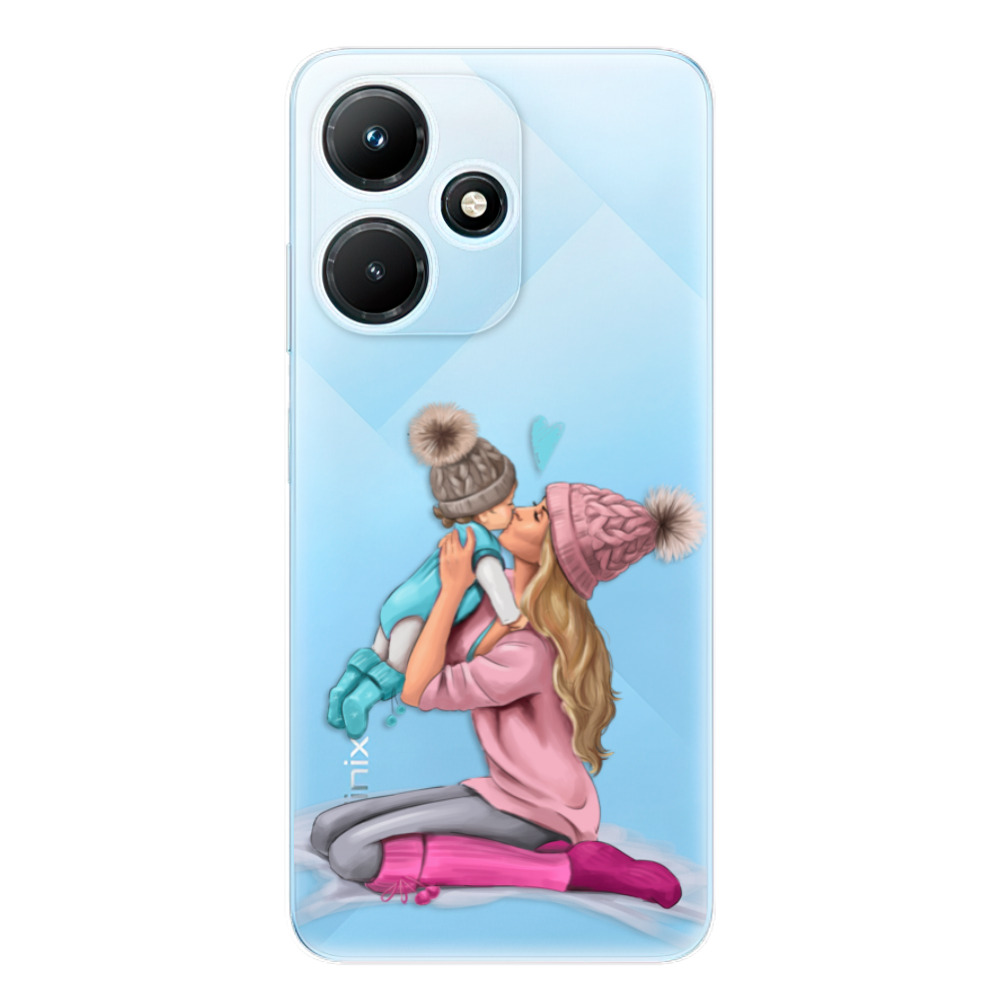 Odolné silikónové puzdro iSaprio - Kissing Mom - Blond and Boy - Infinix Hot 30i