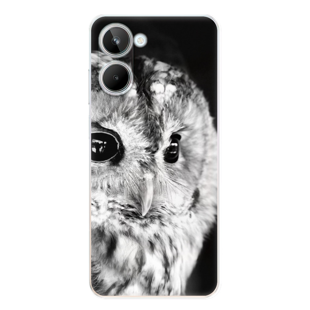 Odolné silikónové puzdro iSaprio - BW Owl - Realme 10