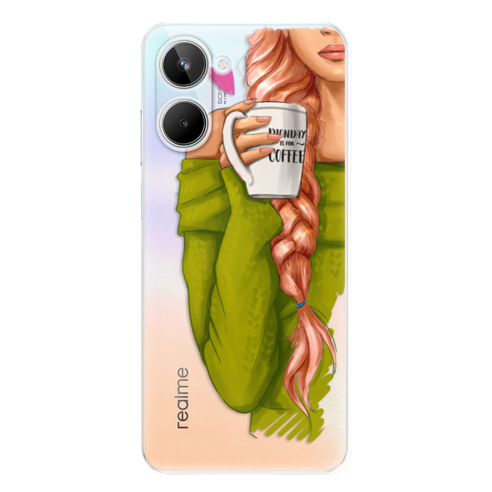 Odolné silikónové puzdro iSaprio - My Coffe and Redhead Girl - Realme 10