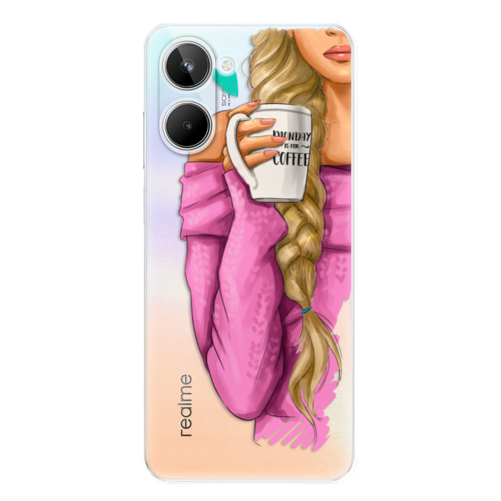 Odolné silikónové puzdro iSaprio - My Coffe and Blond Girl - Realme 10