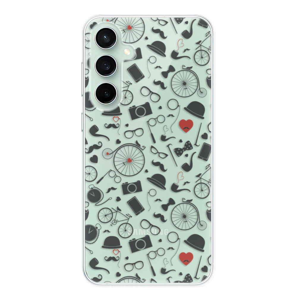 Odolné silikónové puzdro iSaprio - Vintage Pattern 01 - black - Samsung Galaxy S23 FE