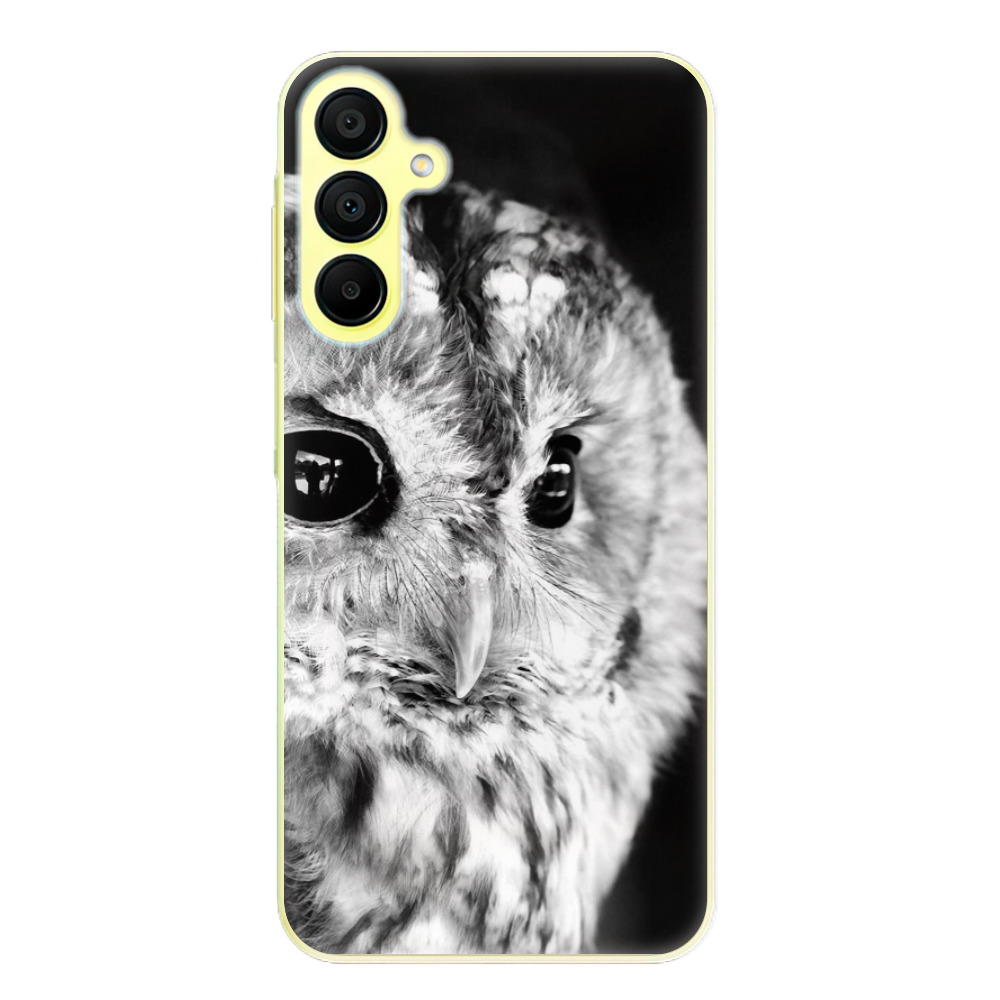 Odolné silikónové puzdro iSaprio - BW Owl - Samsung Galaxy A15 / A15 5G