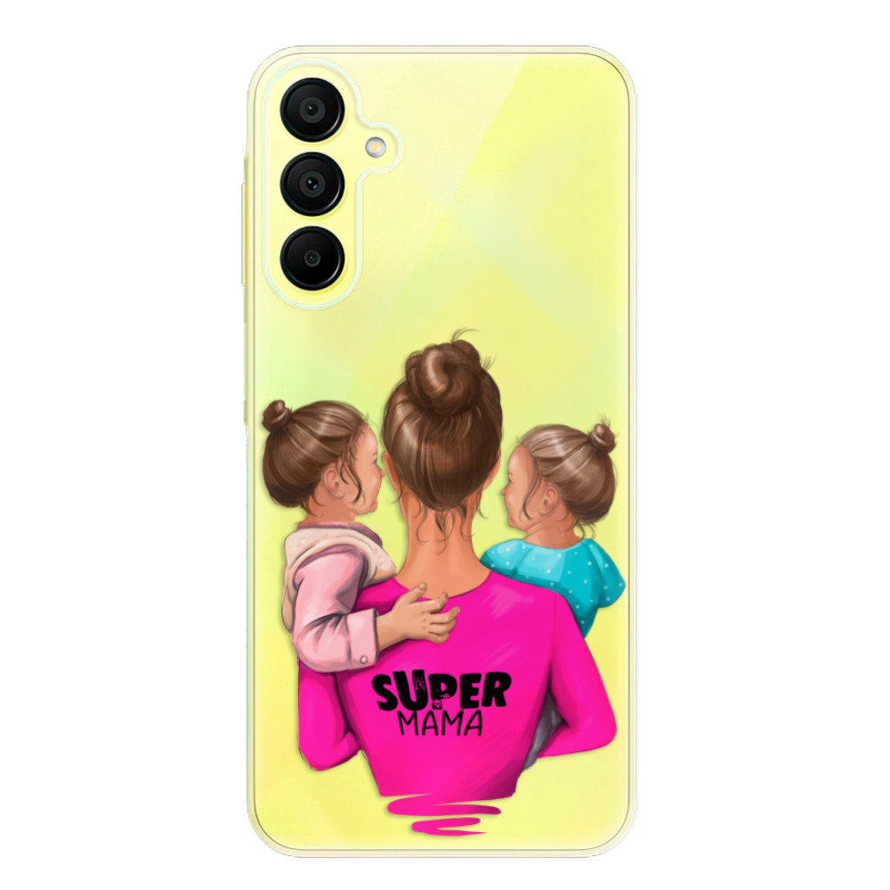 Odolné silikónové puzdro iSaprio - Super Mama - Two Girls - Samsung Galaxy A15 / A15 5G
