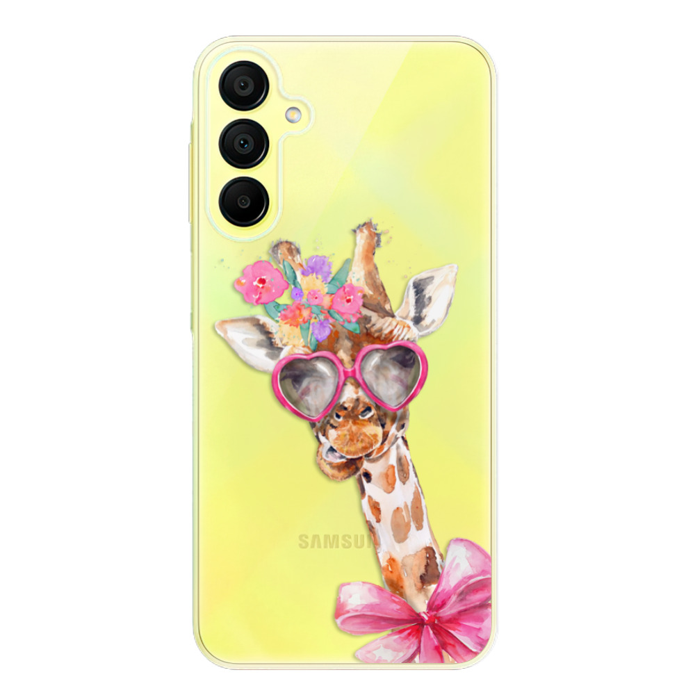 Odolné silikónové puzdro iSaprio - Lady Giraffe - Samsung Galaxy A15 / A15 5G