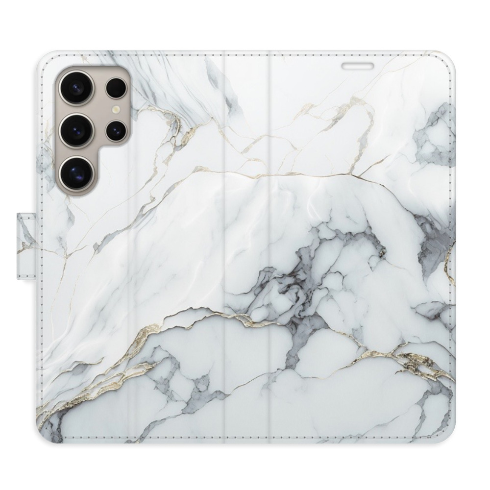 Flipové puzdro iSaprio - SilverMarble 15 - Samsung Galaxy S24 Ultra