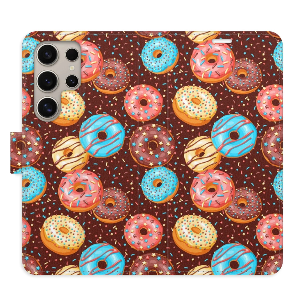 Flipové puzdro iSaprio - Donuts Pattern - Samsung Galaxy S24 Ultra