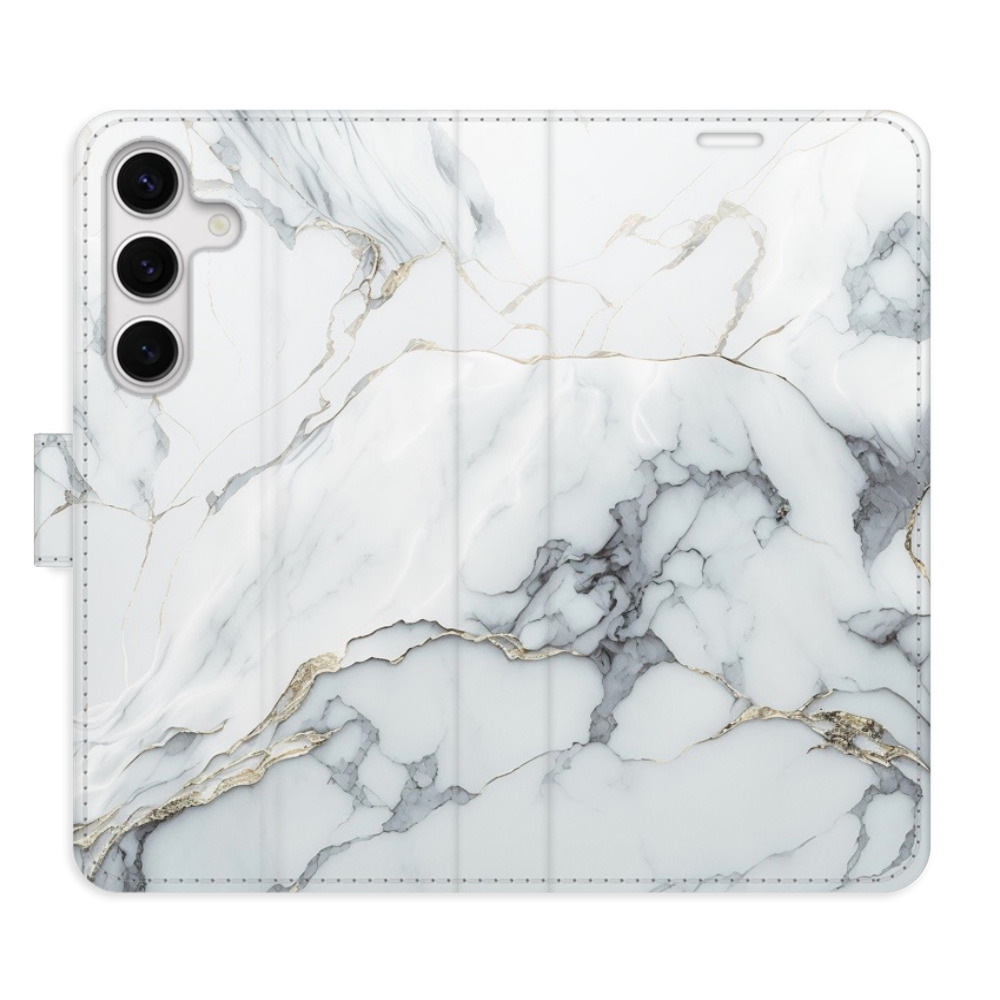 Flipové puzdro iSaprio - SilverMarble 15 - Samsung Galaxy S24