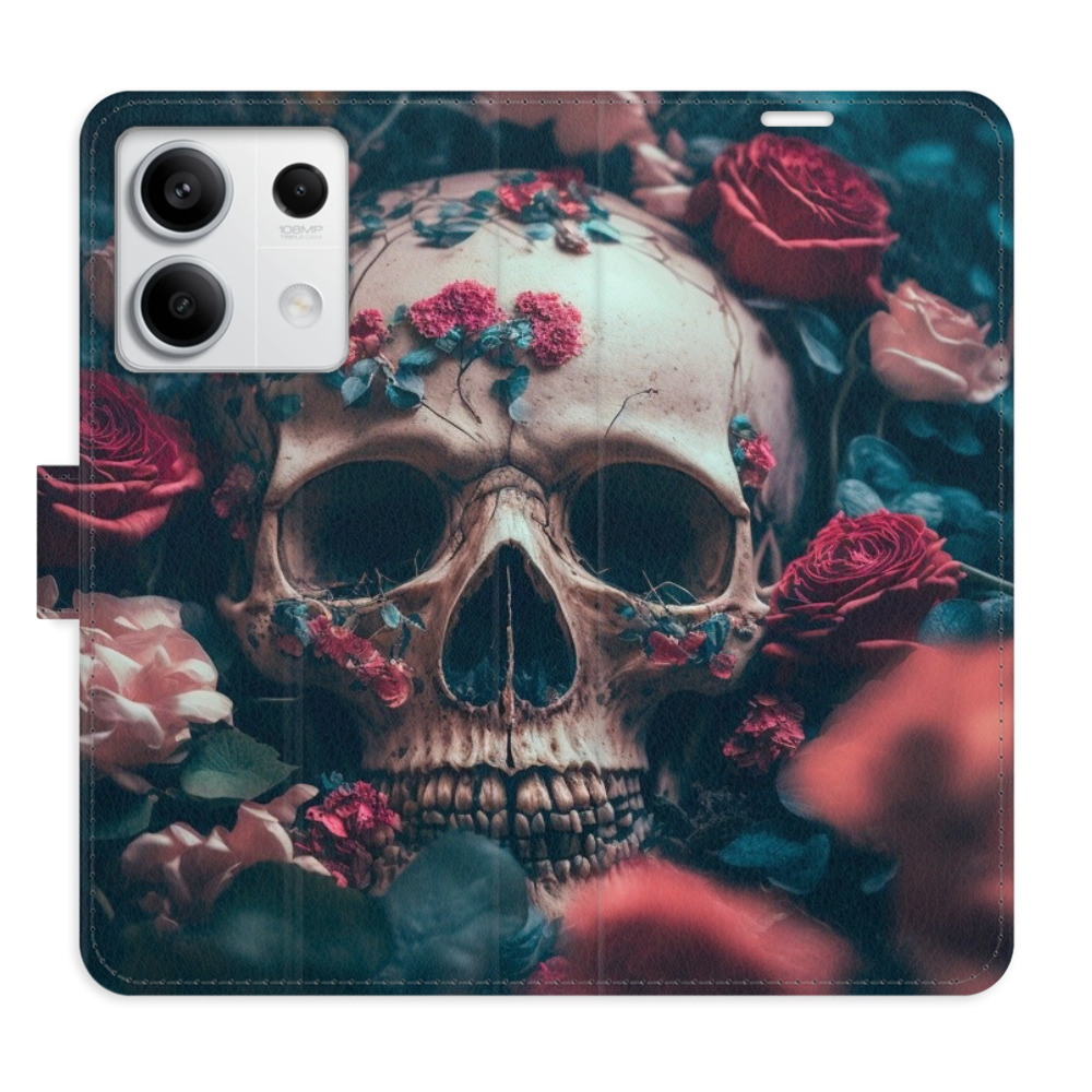 Flipové puzdro iSaprio - Skull in Roses 02 - Xiaomi Redmi Note 13 5G