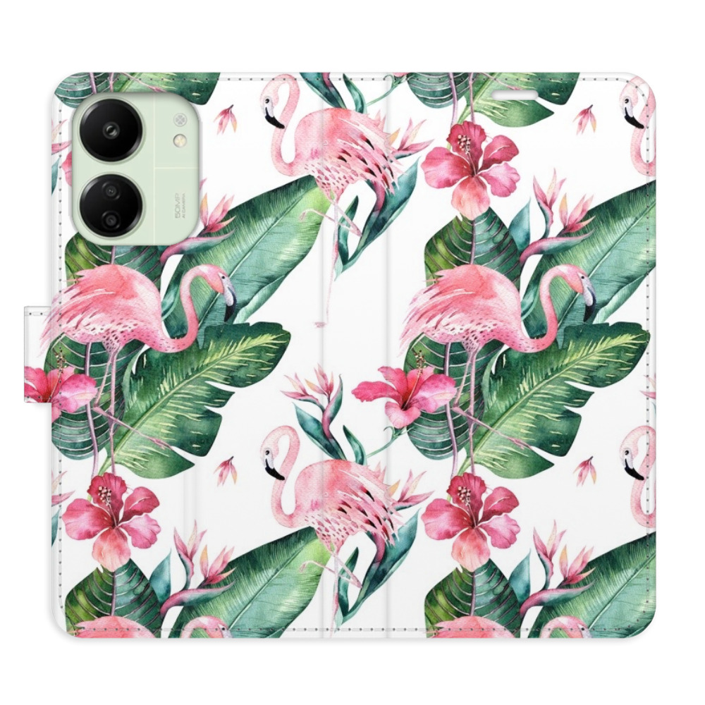 Flipové puzdro iSaprio - Flamingos Pattern - Xiaomi Redmi 13C