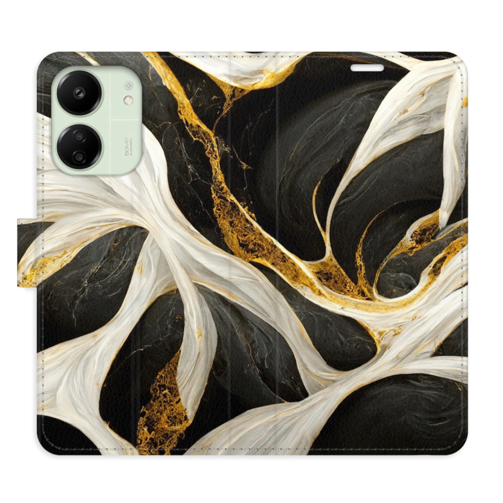 Flipové puzdro iSaprio - BlackGold Marble - Xiaomi Redmi 13C