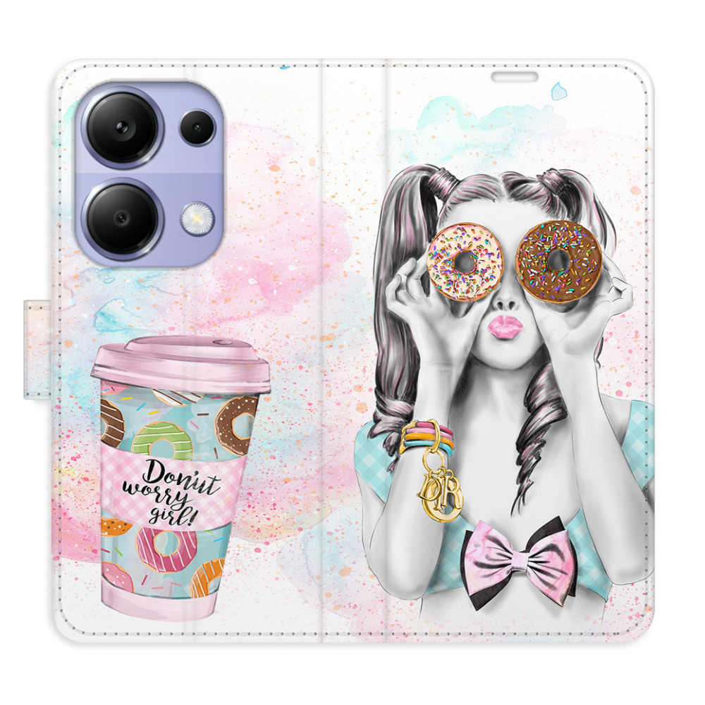 Flipové puzdro iSaprio - Donut Worry Girl - Xiaomi Redmi Note 13 Pro